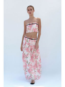 H&M - Women White Linen-Blend Pleated Skirt