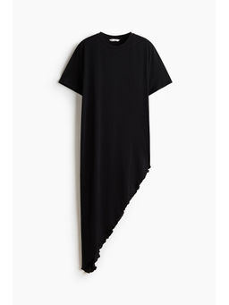 H&M - Women Black Long Asymmetric T-Shirt