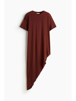 H&M - Women Brown Long Asymmetric T-Shirt