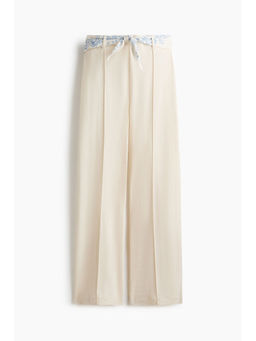 H&M - Women White Scarf-Detail Trousers