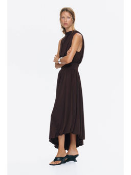 H&M - Women Brown Draped Turtleneck Dress