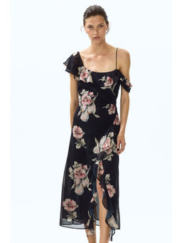 H&M - Women Black Asymmetric Cold Shoulder Dress