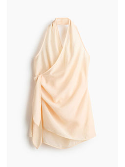 H&M - Women Orange Halter Neck Wrapover Beach Dress