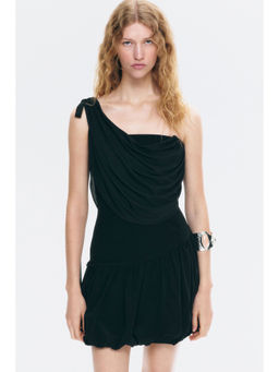 H&M - Women Black Draped One-Shoulder Dress