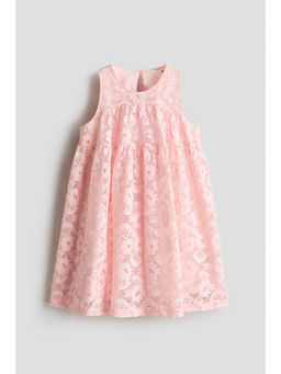 H&M - Girls Pink A-Line Lace Dress