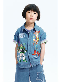 H&M - Boys Blue Printed Denim Shirt