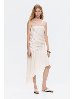 H&M - Women White Draped Bandeau Dress