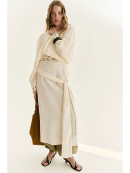 H&M - Women Beige Crochet-Look Tunic Dress