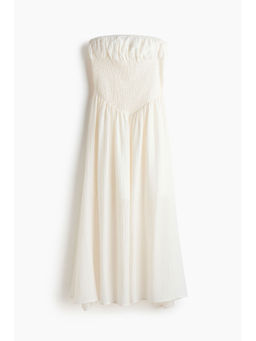 H&M - Women White Smocked Bandeau Dress