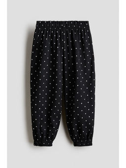 H&M - Girls Black Textured Jersey Trousers