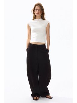 H&M - Women White Button-Detail Cap-Sleeved Top