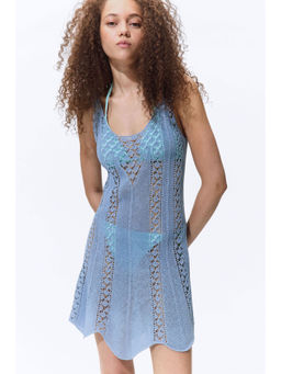 H&M - Women Blue Crochet-Look Dress