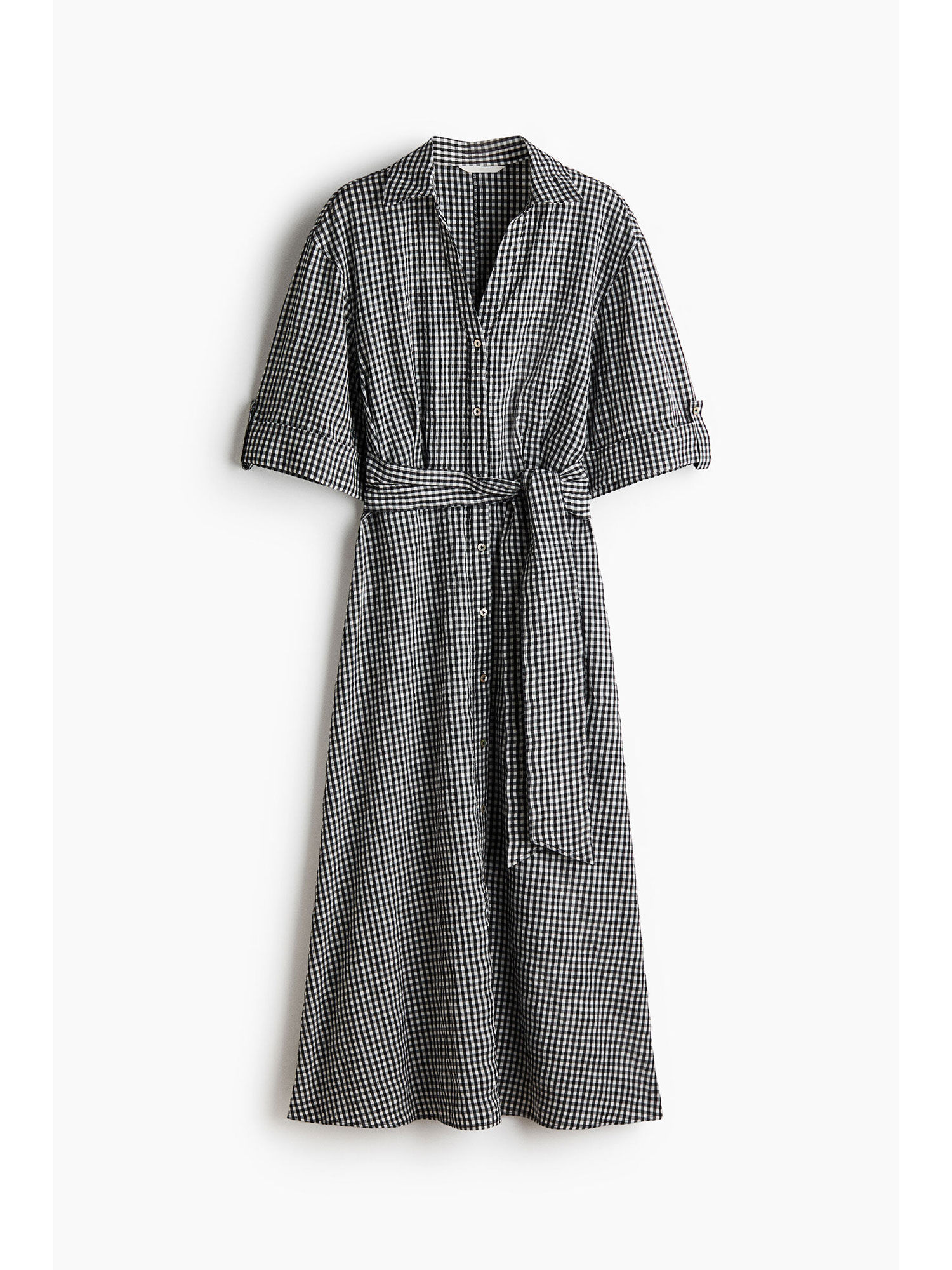 h&m Women White Tie-Belt Dress-picture-15