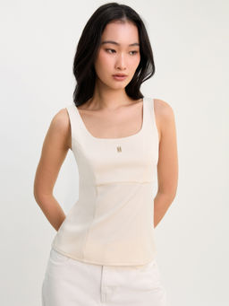 Pomelo - Square Neck Tank Top - Ivory