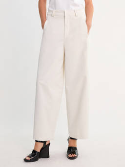 Pomelo - High Waist Wide Leg Pants - Off-White
