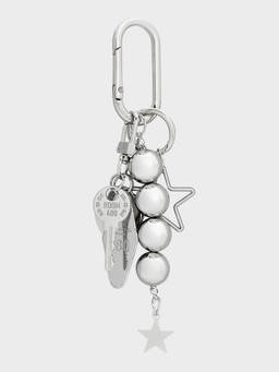Pomelo - Star Charm with Key Keyring - Silver