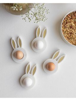 Marbleous - White Marble Bunny Egg Holders (Pack of 4)