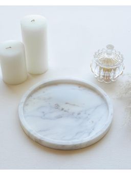 Marbleous - White Round Trivet