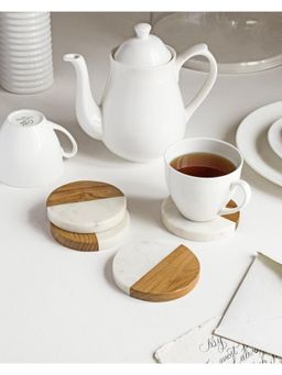 Marbleous - Multi-Color Wood Marble Coasters (Pack of 4)