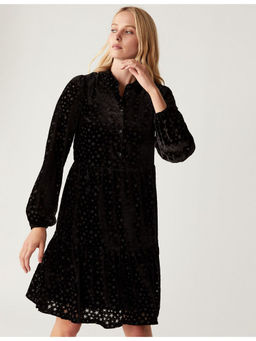 Marks & Spencer - Black Star Devore Knee Length Shirt Dress