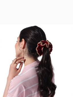 Depano - Burgundy The Cozy Coil Knitted Hair Scrunchie