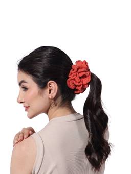 Depano - Orange Knot and Cozy Knitted Hair Scrunchie