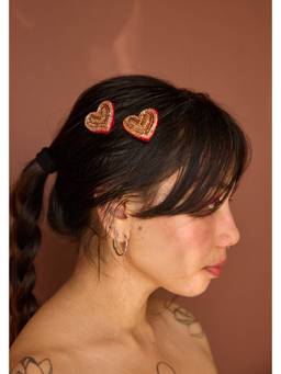 Ziddi - Red Lalpari Heart Pins