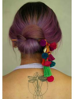 Ziddi - Multicolor Pom Pom Zula Bun Stick