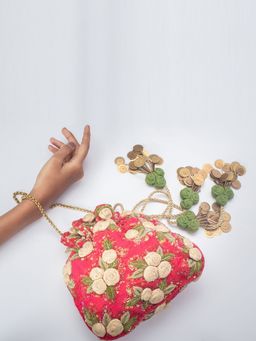 Vareli Bafna - Designs Rosa Red Potli