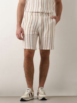 Selected - White Striped Co ord Set Shorts