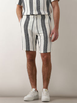 Selected - White Striped Co ord Set Shorts