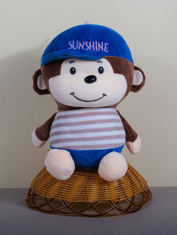 DukieKooky - Kids Multicolor Monkey Soft Toy with Blue Cap
