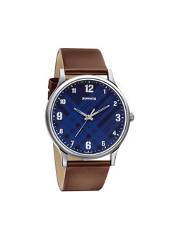 Sonata - KNOT 77105NL03 Blue Dial Analog watch for Men