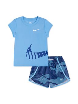 Nike - Blue Essentials Printed Sprinter T-Shirt And Shorts