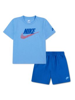 Nike - Blue Sportswear In The Zone French Terry T-Shirt And Shorts