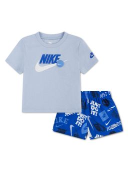Nike - Grey Printed T-Shirt And Shorts