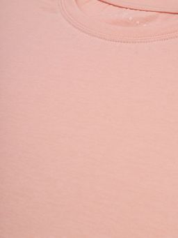 Huetrap - Mens Lintfree Coral Round Neck Short Sleeve T-shirt