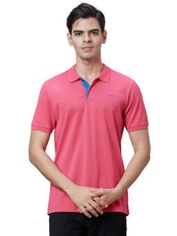 Park Avenue - Slim Fit Solid Dark Pink T-Shirt