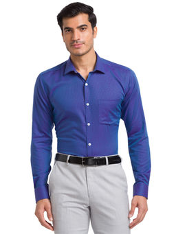 Park Avenue - Slim Fit Self Design Dark Violet Shirt