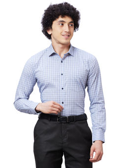 Park Avenue - Slim Fit Checkered Medium Grey Shirt