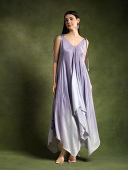 QAIYNAT - Silk Lavender Dress