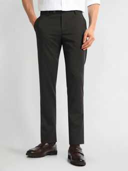 Arrow - Brown Solid/Plain Mid Rise Carson Formal Trousers