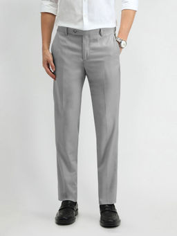 Arrow - Grey Checks Mid Rise Formal Trousers