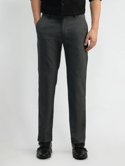 Arrow - Grey Solid/Plain Formal Trousers