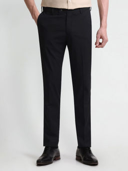 Arrow - Black Solid/Plain Mid Rise Slim Fit Formal Trousers