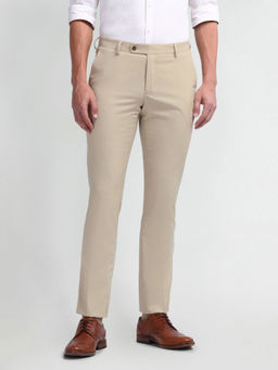Arrow - Beige Solid/Plain Formal Trousers