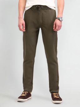 U.S. Polo Assn. Denim Co. - Brown Solid/Plain Regular Fit Mid Rise Casual Trousers