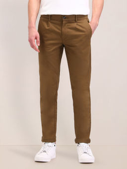 U.S. POLO ASSN. - Brown Solid/Plain Austin Slim Fit Chinos