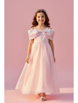TINY GIRL - Woven Sleeveless Solid Sequin Detailed Dress- Pink