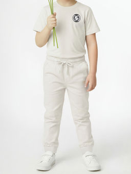 max - Boys Solid Joggers-Beige
